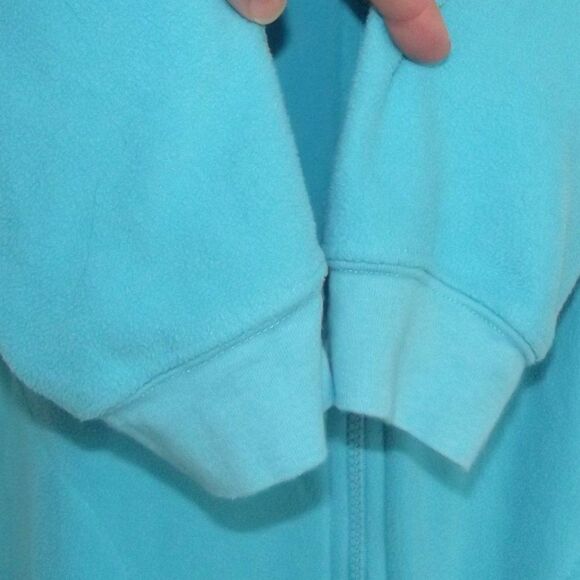 NICK & NORA Footie Pajamas/Union Suit, S, SHARK, Aqua Blue, Long sleeve, Zipper - Picture 8 of 14